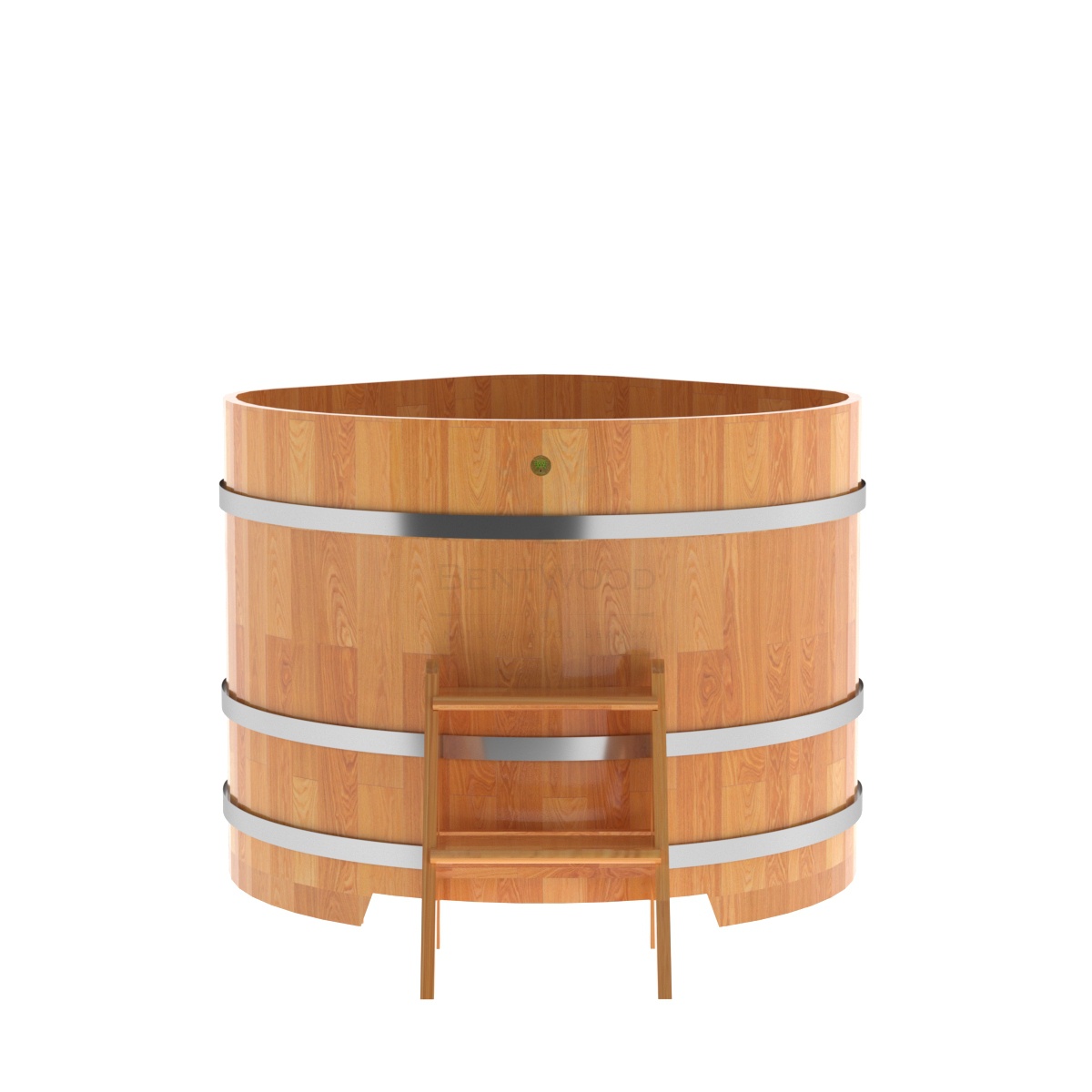 1573 Купель угловая из сращенных ламелей лиственницы 1,19х1,19х1,0 натуральные Alyarus  - Вид №4