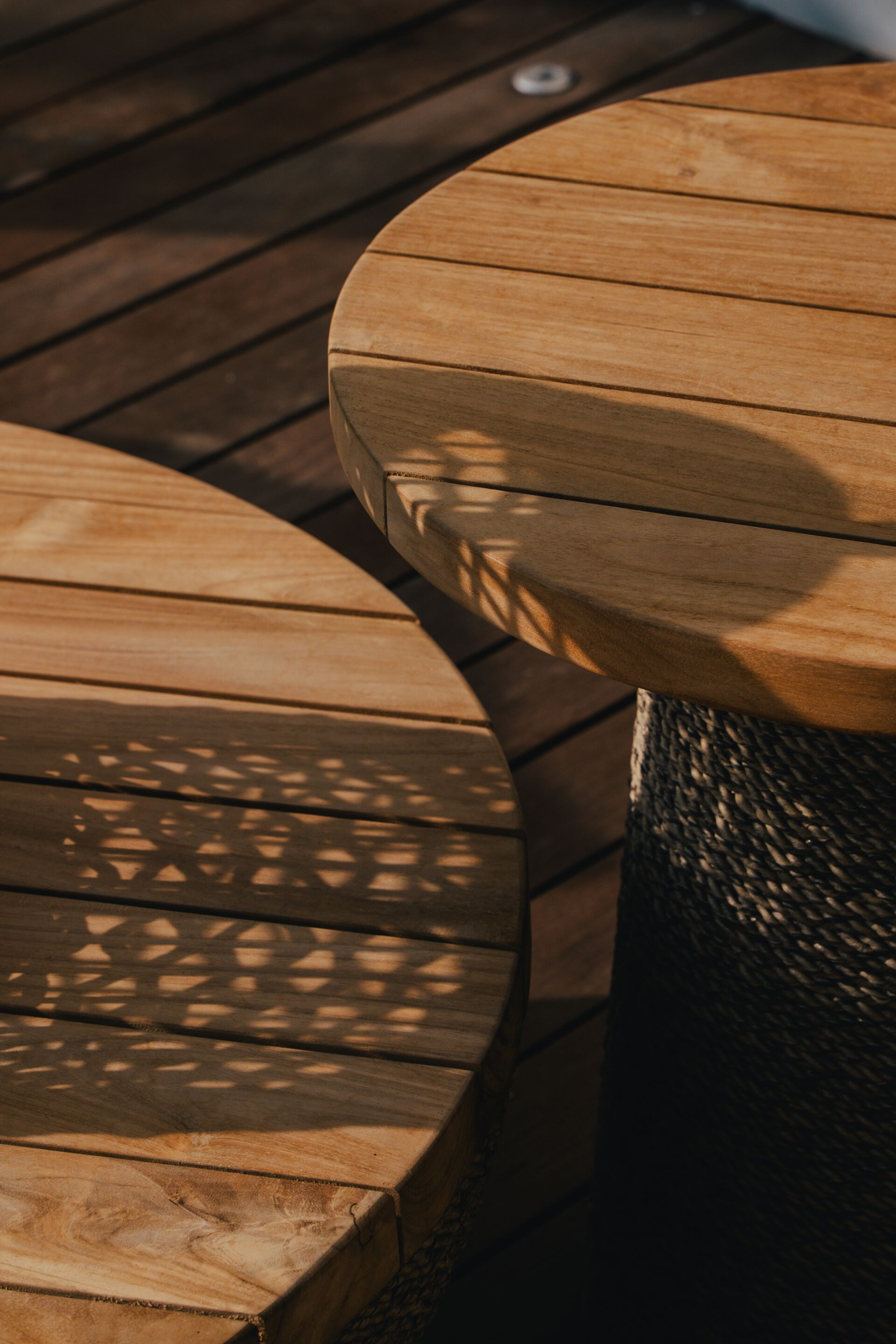 Твердый деревянный круглый низкий садовый журнальный столик cbdesign Navy ARCH-00139680 - Вид №7