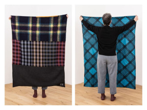 Двусторонний плед из шерсти и хлопка