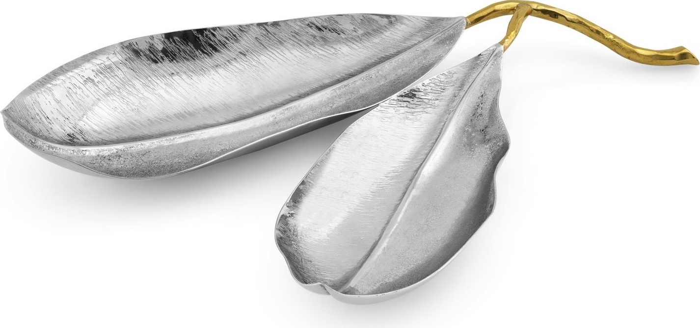 10650243 Michael Aram Менажница двухсекционная Michael Aram Манго. Сады Лоди 36см Сталь нержавеющая 