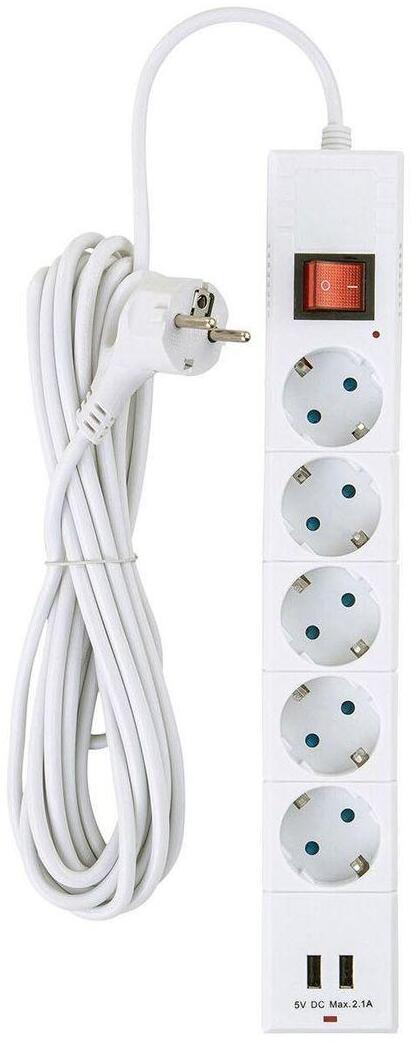 32588 8 Сетевой фильтр 2хUSB 5гн 5м с/з Duwi