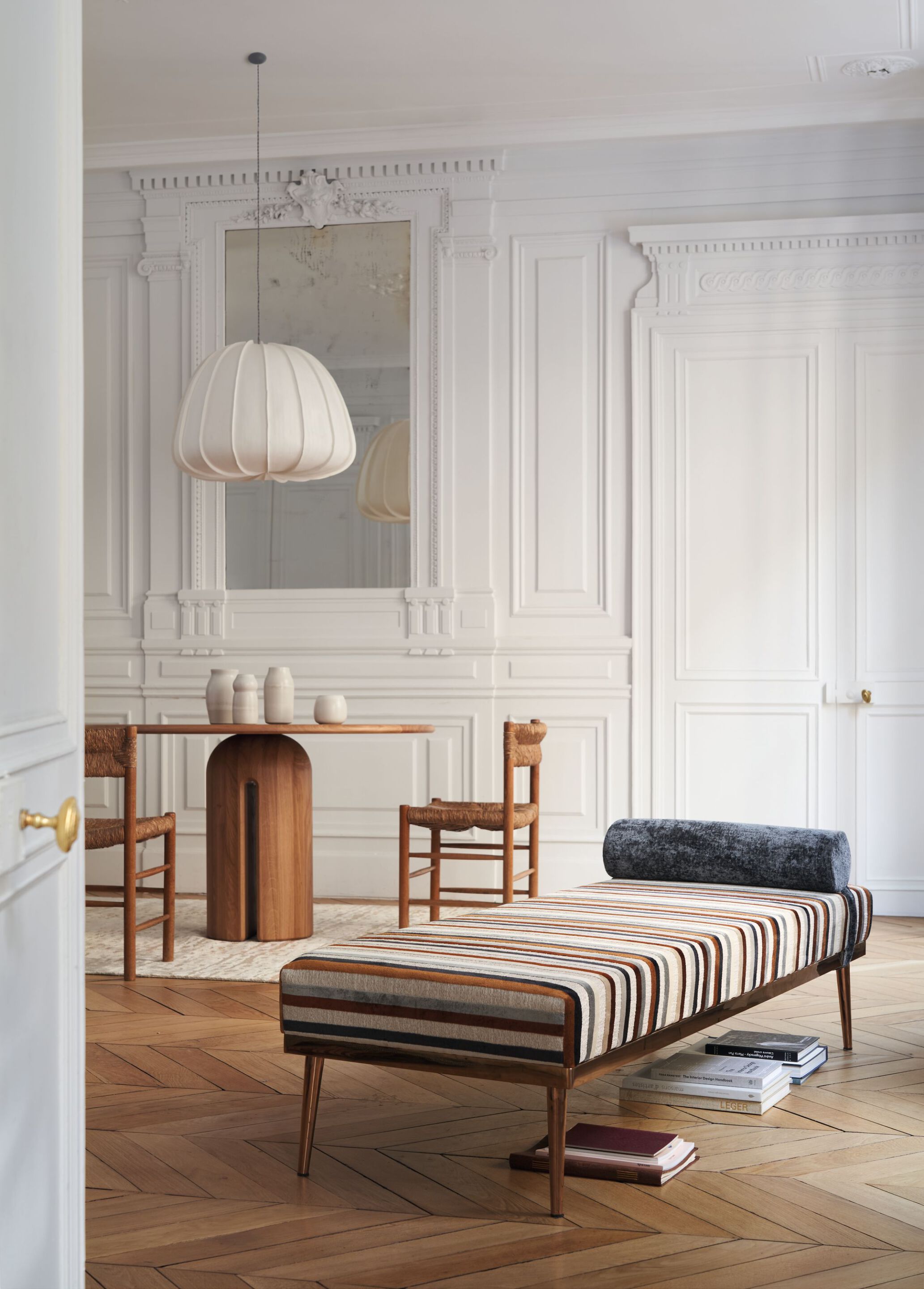 Бархатная полосатая ткань Casamance Point de Vue ARCH-00146060 - Вид №3