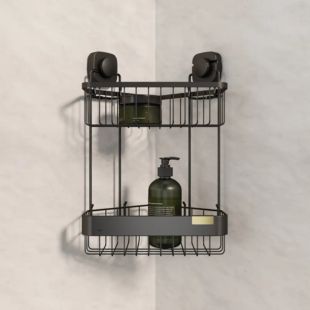 Полка для душа Iddis Soul LM002WC2Bi44 угловая 2 яруса цвет черный STLM-2133667 - Вид №3