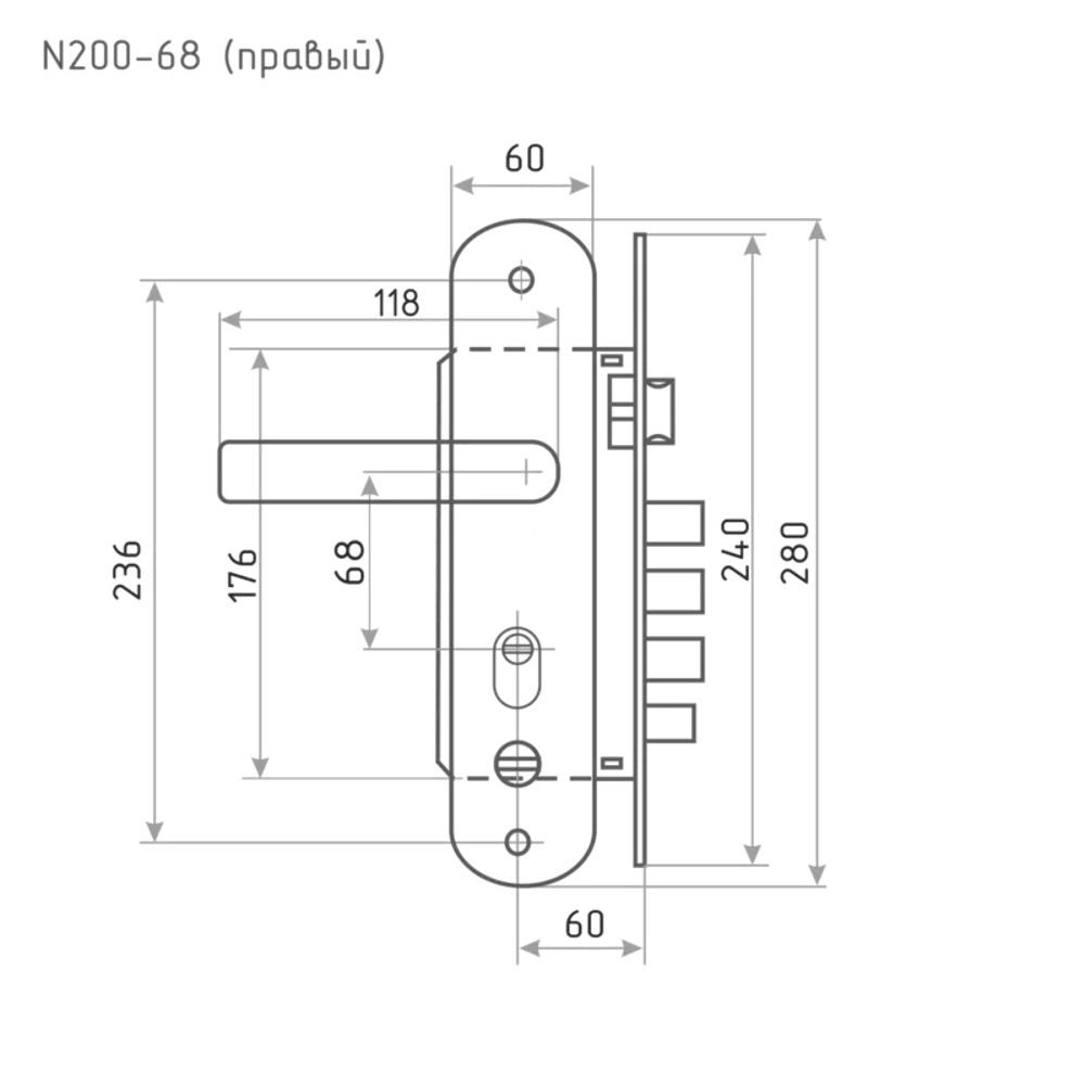 НОРА-М Замок врезной с ручками на планке для китайских дверей 85539370 STLM-0063687 - Вид №11