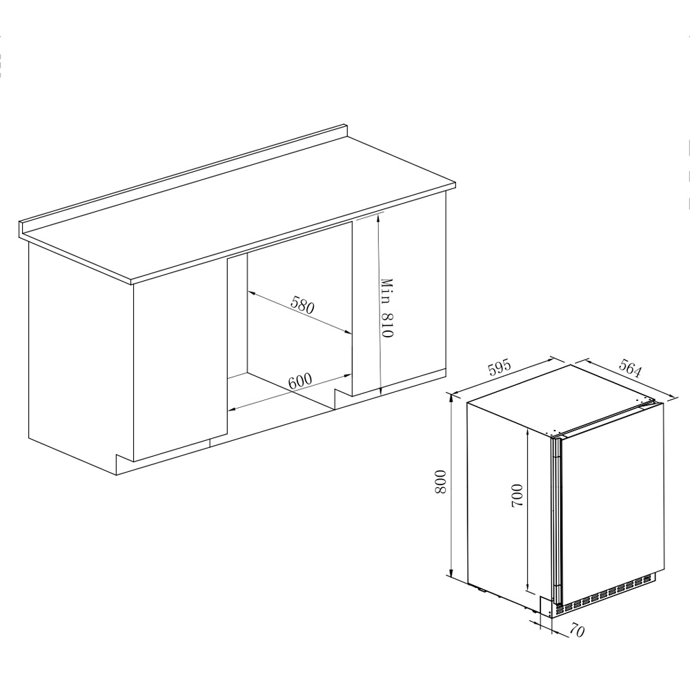 9173354 Винный шкаф Temptech SKX6070DRB черный STDN-0065801 - Вид №1