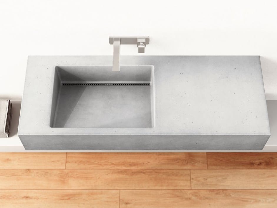 Бетонный одиночный подвесной умывальник Gravelli SLANT 01 ARCH-00101781 - Вид №4