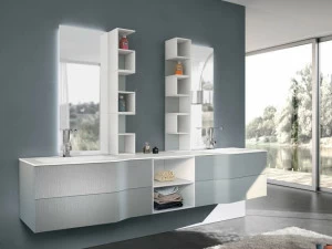 Gruppo Geromin Двойная подвесная тумба под умывальник с зеркалом Str8