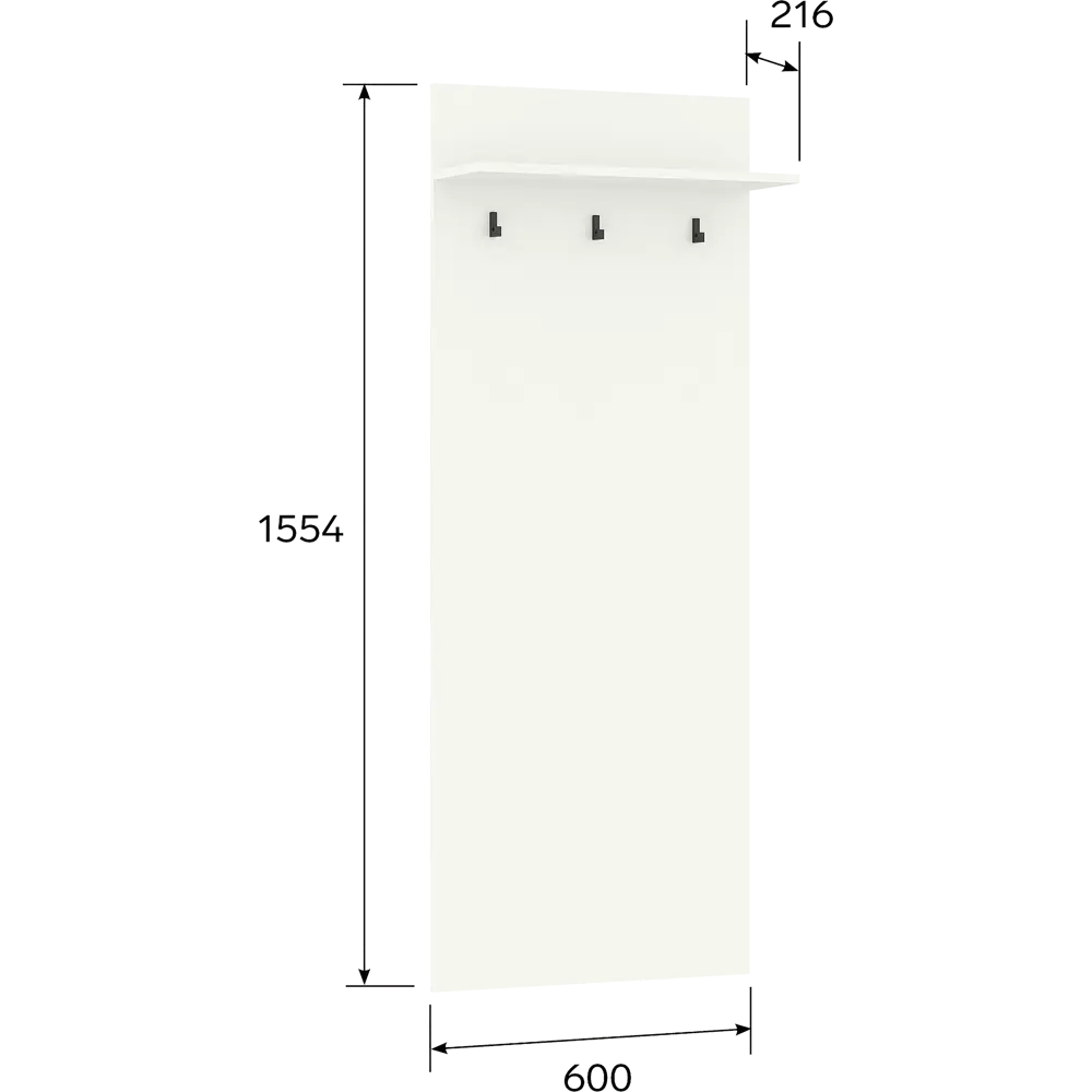Santreyd Вешалка настенная с 3 крючками Белый лед 89392612 STLM-1416577 - Вид №6