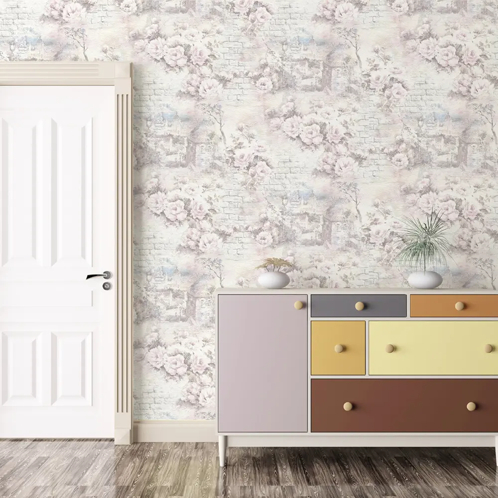 Московская обойная фабрика Азалия - серые бумажные обои с перламутровым рельефом 81951658 STLM-0821042 - Вид №4