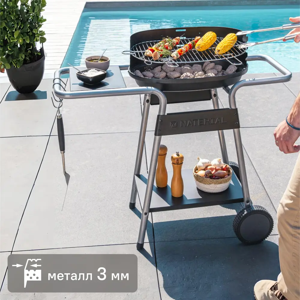 Мобильный угольный гриль Naterial Darius для пикников и дачи 84178221