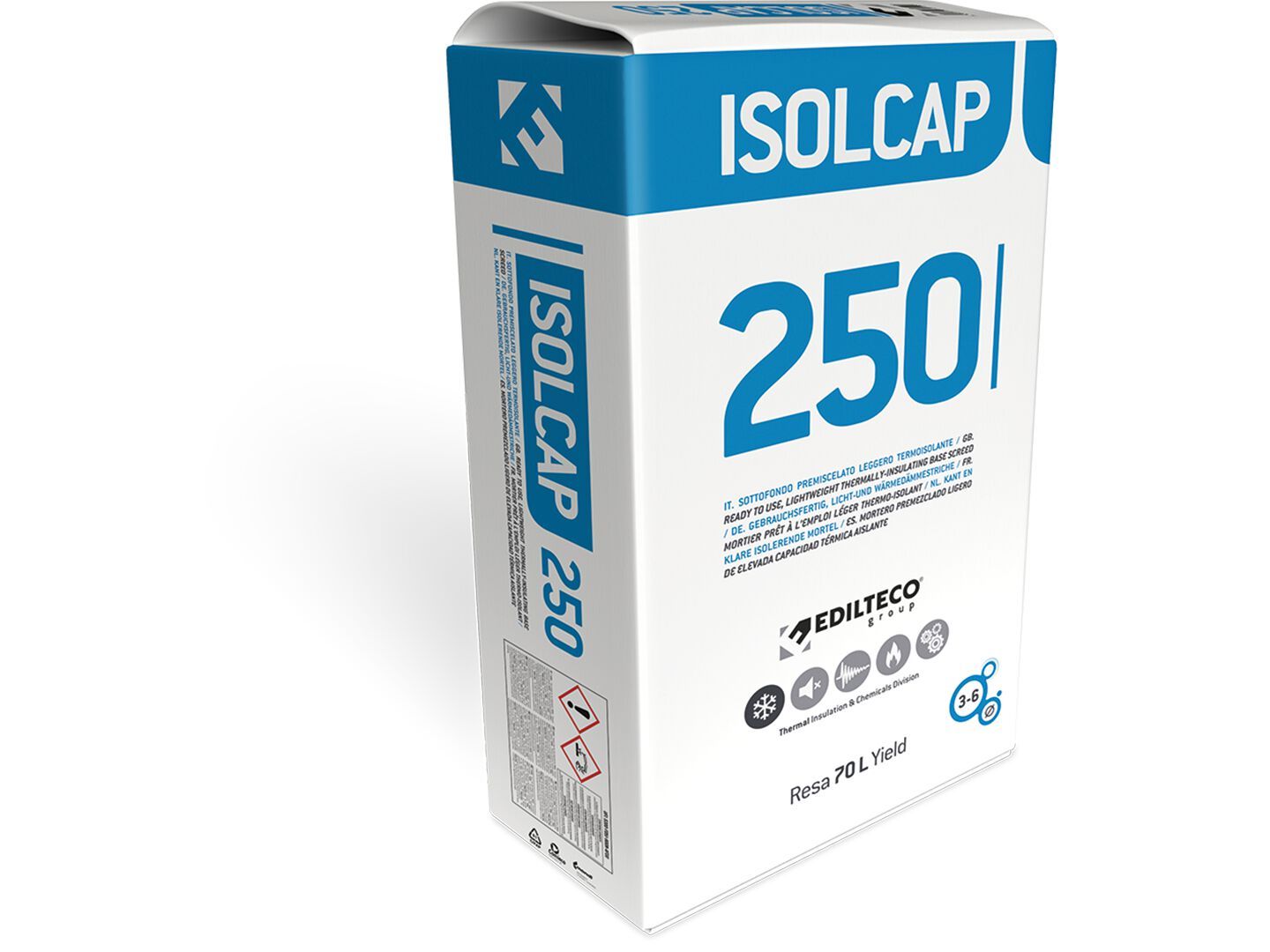 Теплоизоляционный легкий предварительно смешанный пол EDILTECO Group Isolcap ARCH-00148293