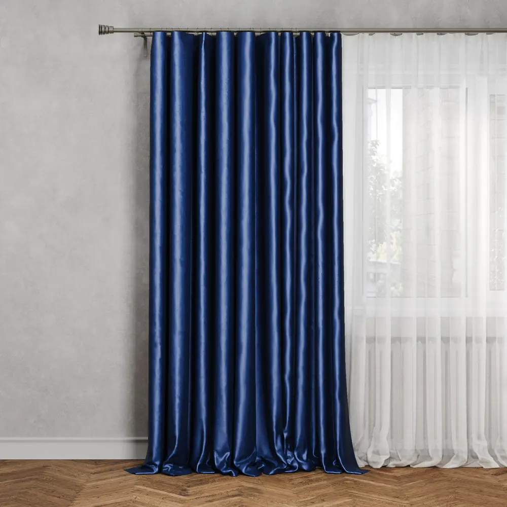 Штора на ленте Taffy Saphir 1 140x260 см полиэстер цвет синий 82111949 STLM-2095513 Santreyd 
