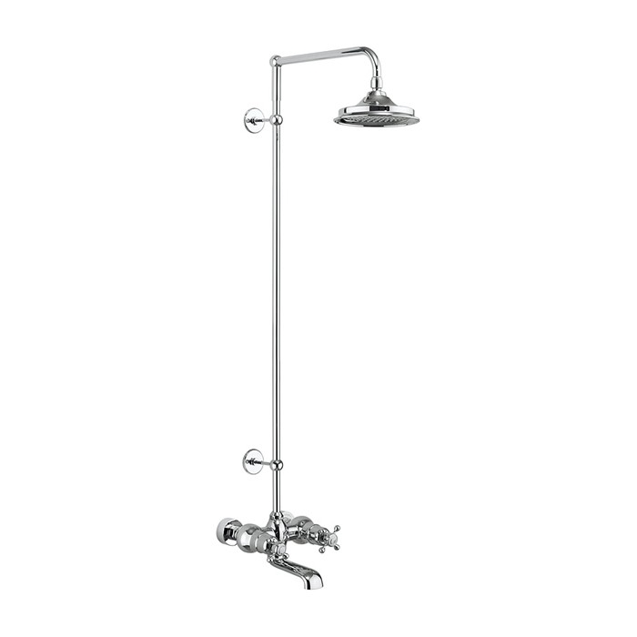 Душевая стойка c внешним термостатом, настенный BT2WS c душевой насадкой 6'' Tay Burlington T2WS, V16, V22/ARCV22 CHR  - Вид №1