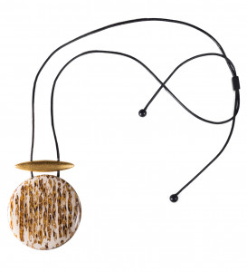 MIX_2294 Колье-подвеска круглая скользящая Elephant дерево, алюминий Mix Culture