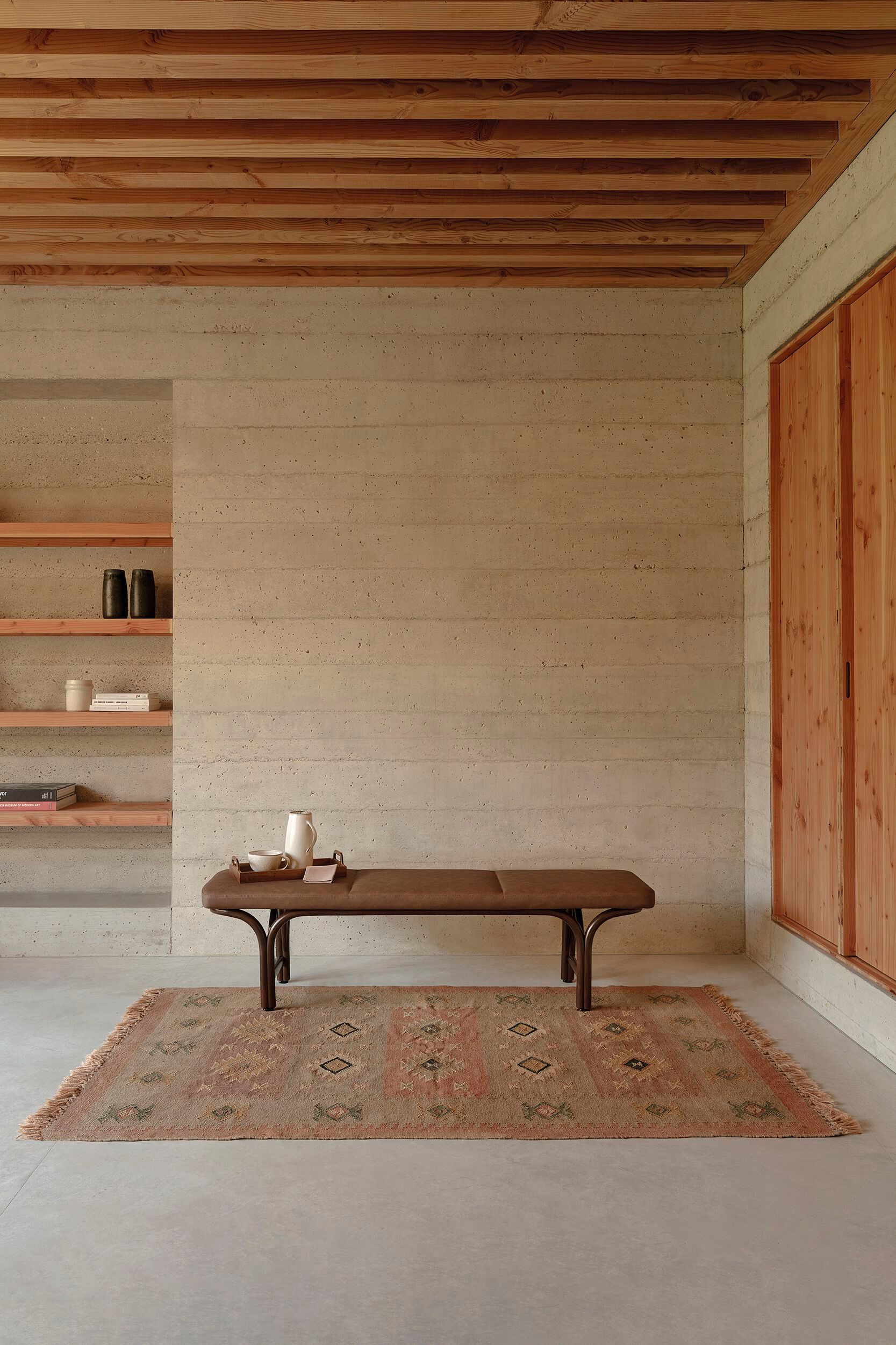 Скамейка из ротанга и кожи EXPORMIM 202 BENCH ARCH-00076616 - Вид №2