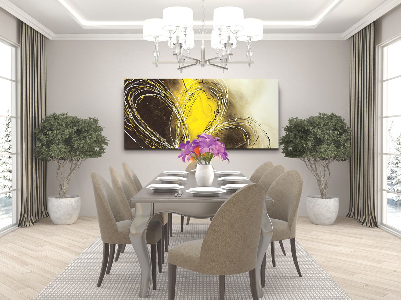 Алюминиевый полотенцесушитель Termo Design текстурная живопись ARCH-00042856 - Вид №1