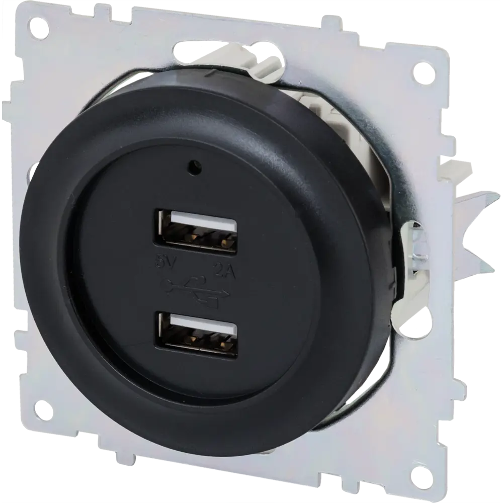 Розетка Onekeyelectro USB двойная встраиваемая с подсветкой цвет чёрный Florence STLM-2109276 - Вид №2