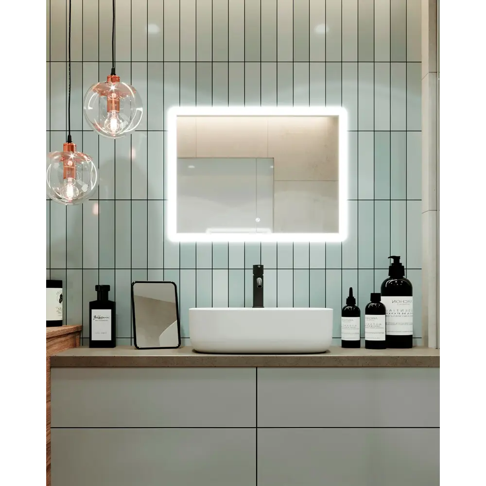 Зеркало для ванной Omega Glass Тип 2 SD342 с подсветкой 60x80 см прямоугольное STLM-2195951