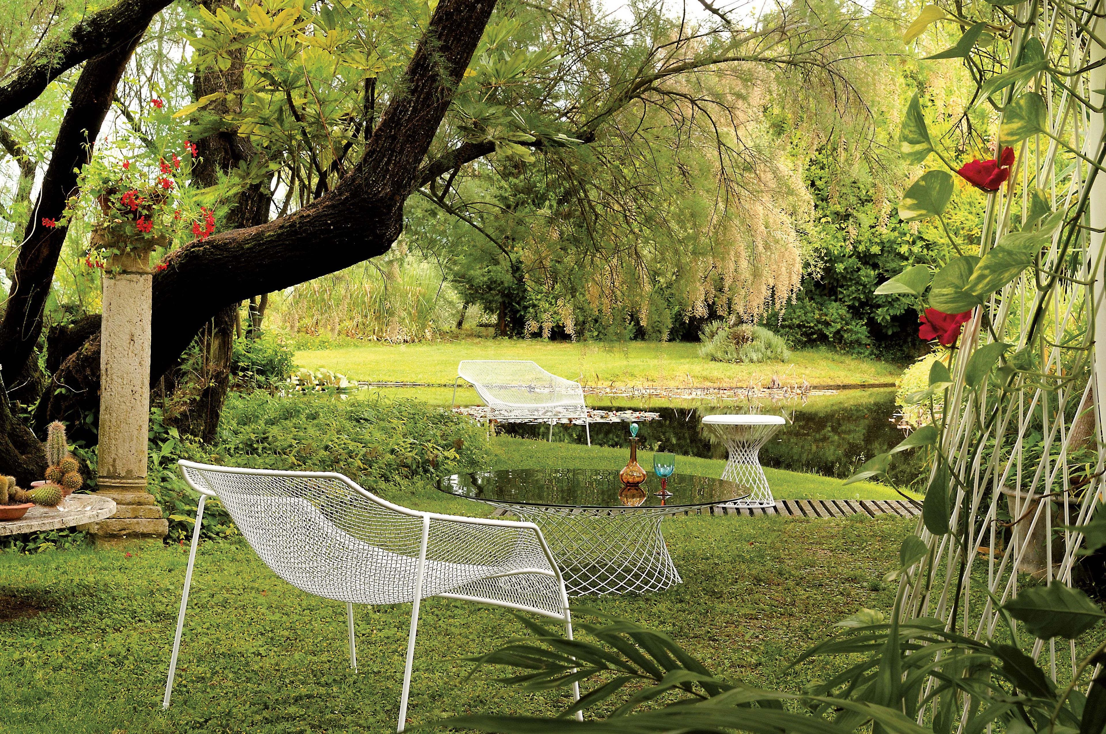 Круглый стальной и хрустальный садовый столик emu Heaven ARCH-00100136 - Вид №1