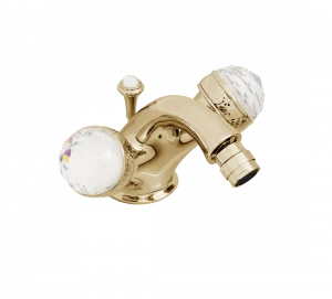 Gentry Home Смеситель для умывальника на три отверстия с выдвижным краном Crystal Incalux GH103254