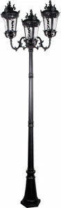 Уличный светильник парковый на 3 лампы 235х68х68 см черный "Прага" 11393 FERON ПОД СТАРИНУ, ФОНАРЬ 00-3955789 Черный