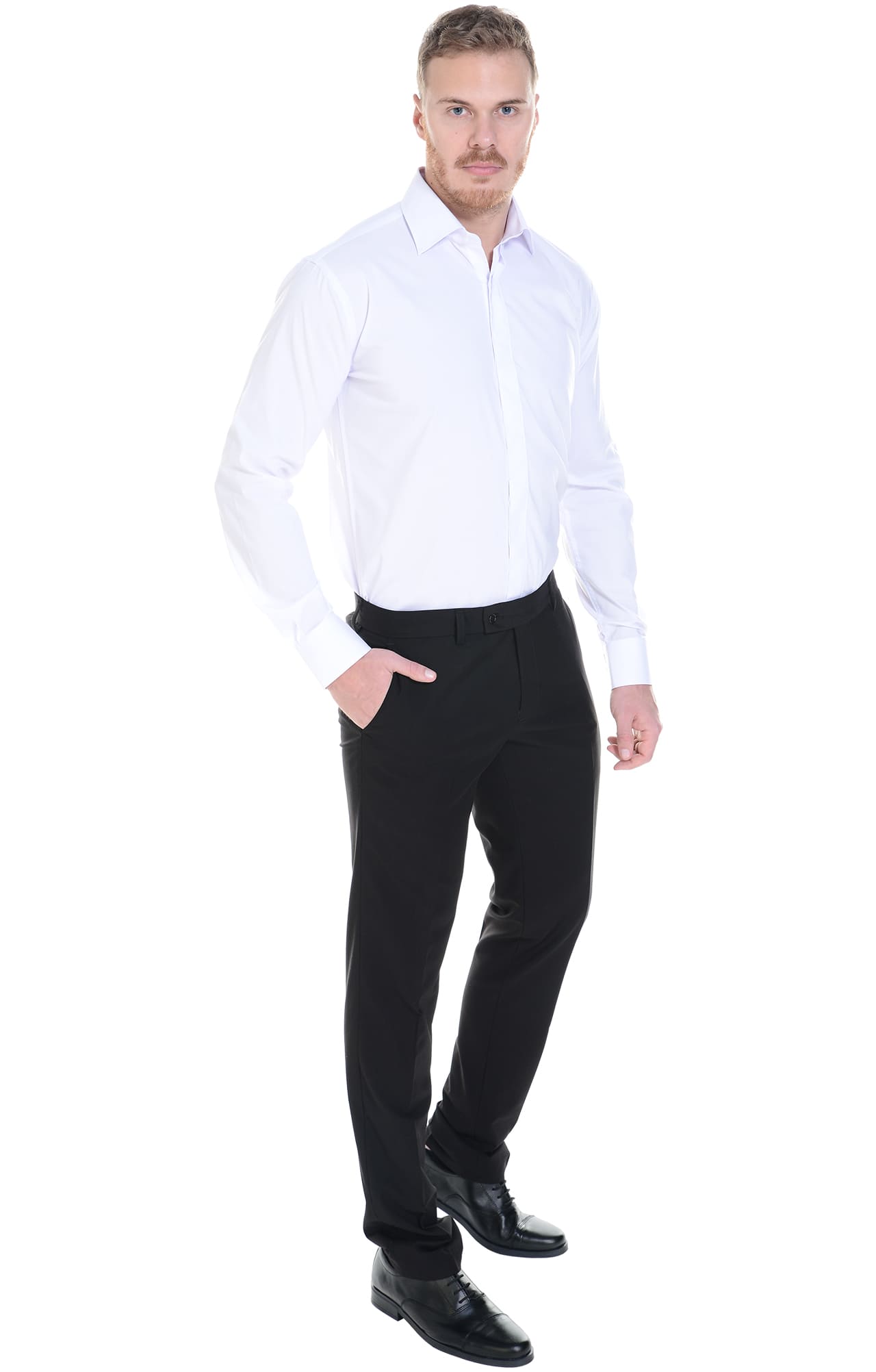 62458 Рубашка мужская  white El-Risto  Корпоративная одежда  размер 38/170-176  - Вид №10