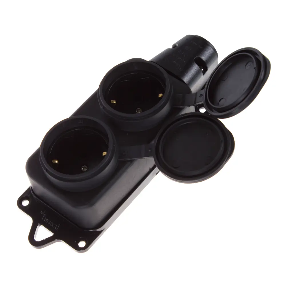 Колодка для удлинителя Lezard 2 розетки с заземлением 3500 Вт цвет черный STLM-2013421