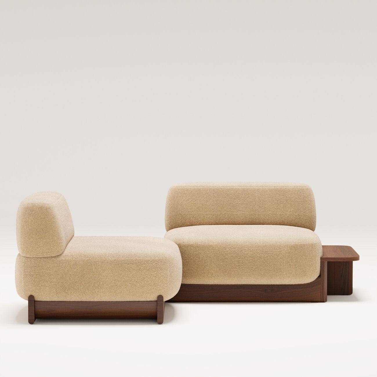 Угловой диван из ткани и ореха с шезлонгом Wewood Dome ARCH-00033638 - Вид №23