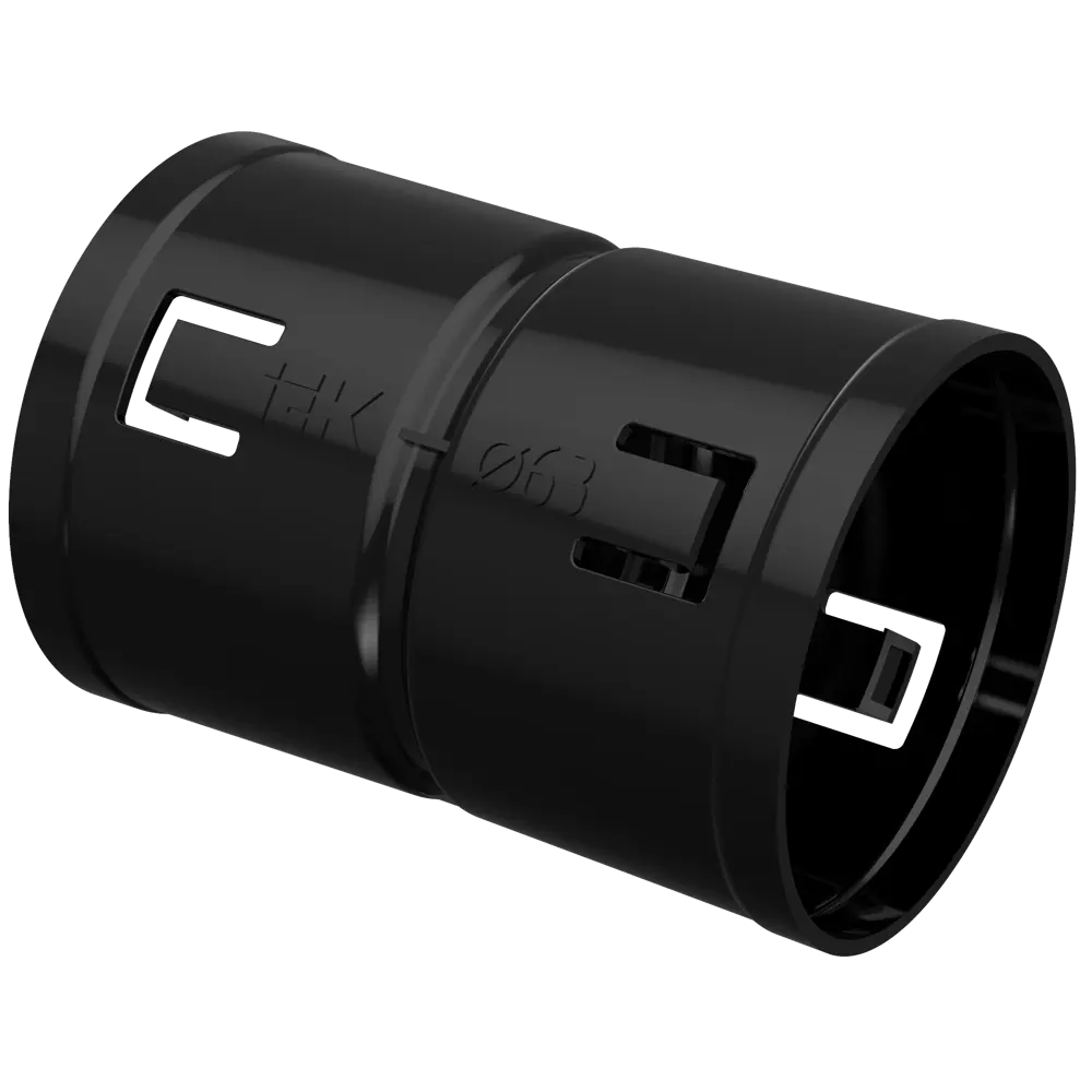 Муфта для двустенной трубы D63 мм цвет черный IEK STLM-2037535