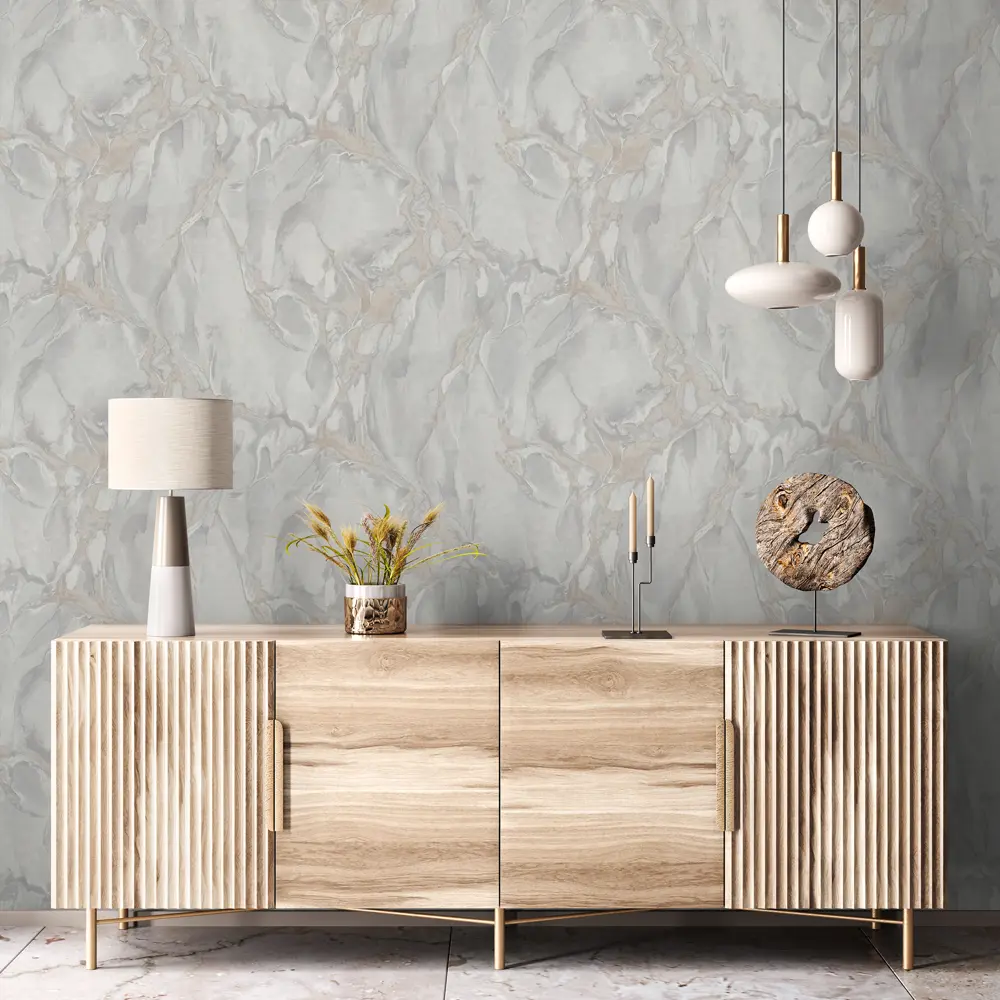 EURO DECOR Ishtar - флизелиновые обои серого оттенка для стильного интерьера 89372002 STLM-1433969 - Вид №2