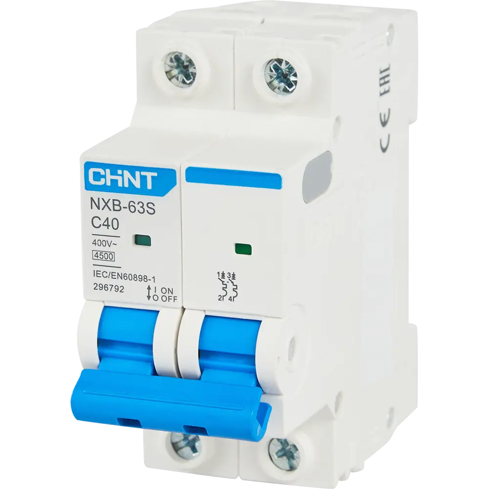 Автоматический выключатель CHINT NXB-63S 2P C40 А 4.5 кА 85334603 STLM-2165653  - Вид №1