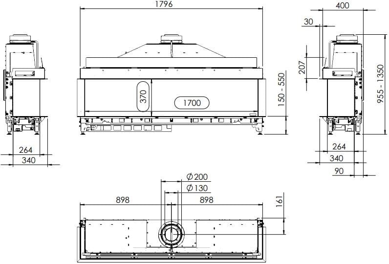 Газовый угловой камин KALFIRE G170/37S ARCH-00092648 - Вид №3