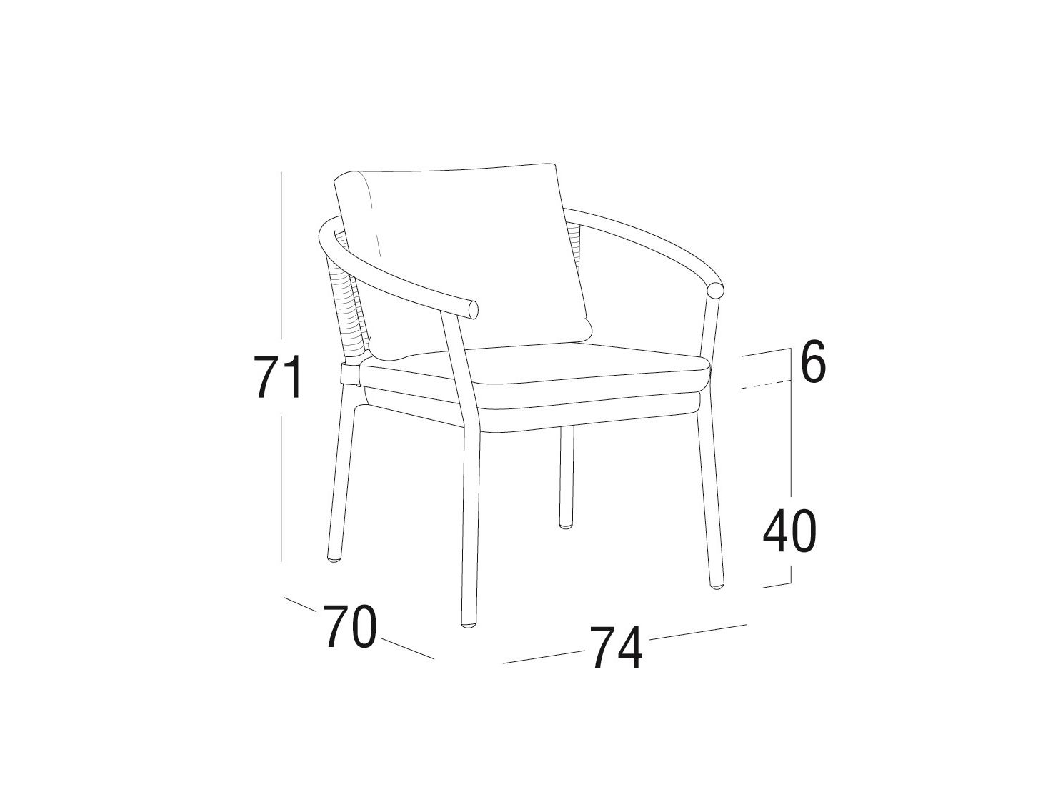 Садовое кресло с подлокотниками Roberti ARCH-00090151 - Вид №4