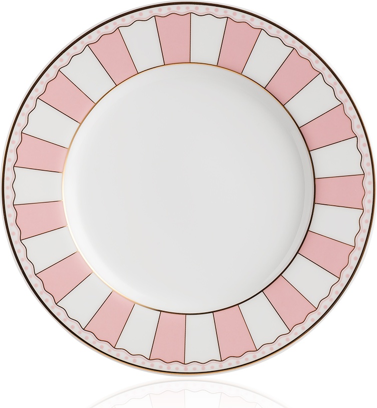 10613878 Noritake Набор тарелок десертных Noritake "Карнавал" 21см (розовая полоска), 2шт, п/к Фарфор 
