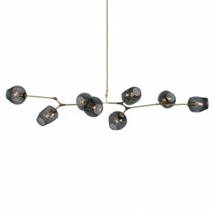Светильник подвесной на 8 ламп 42х168 см дымчатый Bubble KG0579P-8 brass DELIGHT COLLECTION ДИЗАЙНЕРСКИЕ 00-3883063 Прозрачный;серый