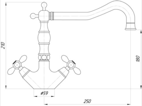 Смеситель MIGLIORE Princeton Plus ML.CUC-8051.BR для кухни - бронза  - Вид №1