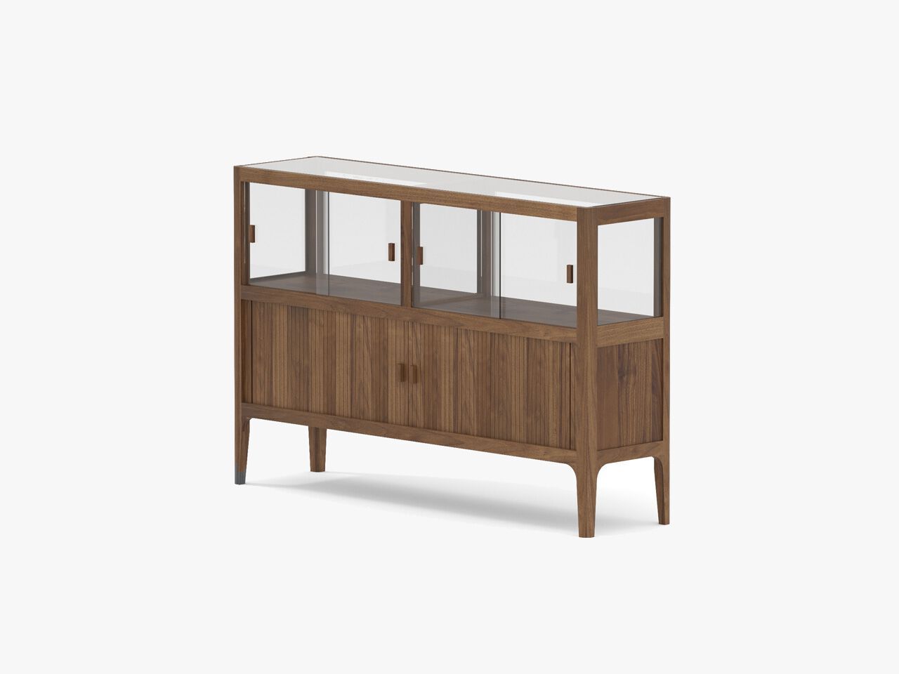 Шкаф из дерева и стекла с раздвижными дверями Air Division Perry ARCH-00000877