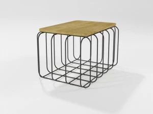 Barel Журнальный столик из фанерованной древесины и массивной железной планки Filodiferro