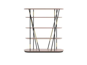 Деревянный двухсторонний самонесущий книжный шкаф