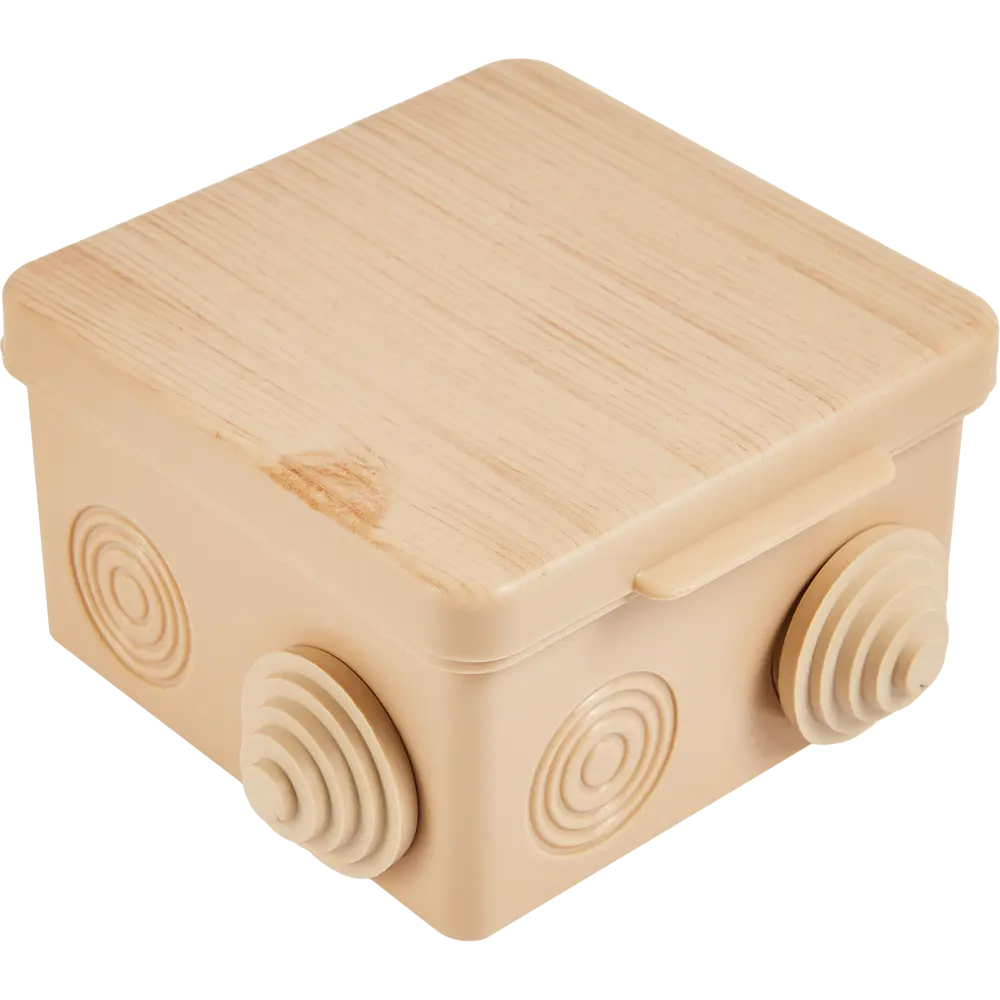 Распределительная коробка открытая TDM 80x80x50 мм 7 вводов IP54 цвет сосна STLM-2004527