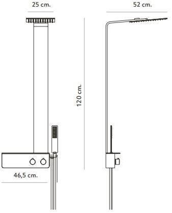 Acquabella Настенная душевая стойка из Акрона © и алюминия sun-id-1504892 - Вид №5