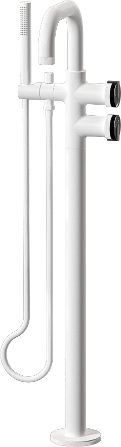 E-11557-R2MB-L1BK-WT Смеситель напольный отдельностоящий (внешняя часть) GRAFF MOD+