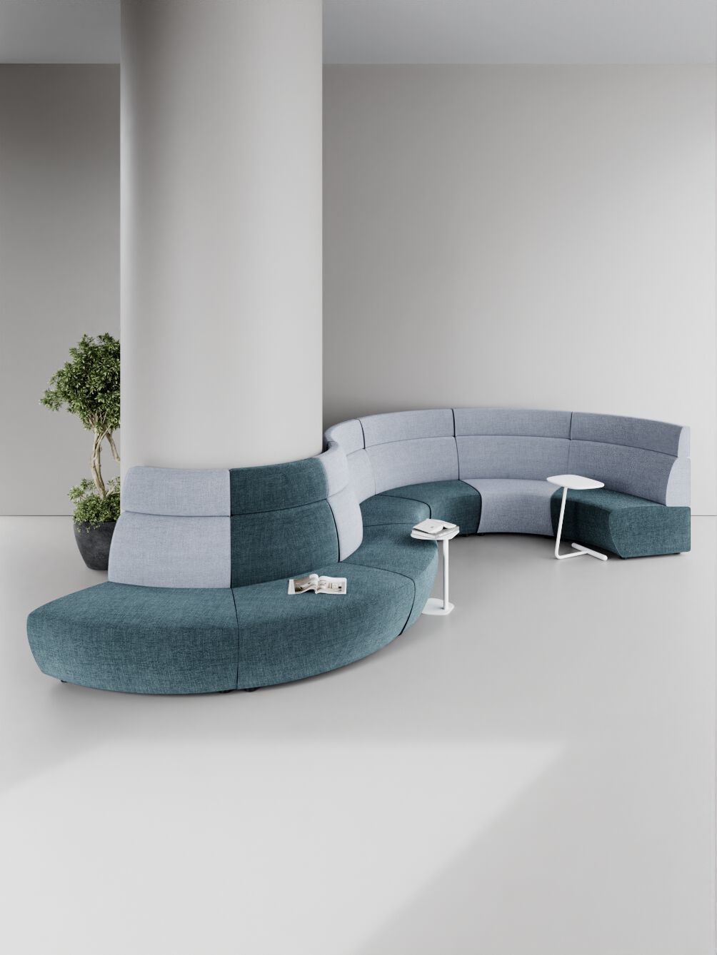Модульная изогнутая ткань контракт диван WORKSPACE GENE ARCH-00014119 - Вид №3