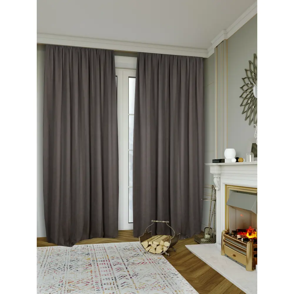 Santreyd Ткань Канвас блэкаут для штор коричневая 310 см 89343107 STLM-1061691 - Вид №5