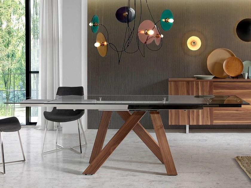 Angel Cerdá Раздвижной прямоугольный стол из дерева и стекла Nature life 1011 Angel Cerda - Вид №3