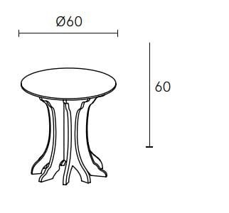 Высокий круглый березовый журнальный столик ALBEDO ARCH-00141479 - Вид №4