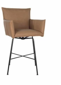 Jess Высокий поворотный кожаный табурет с подлокотниками Sanne