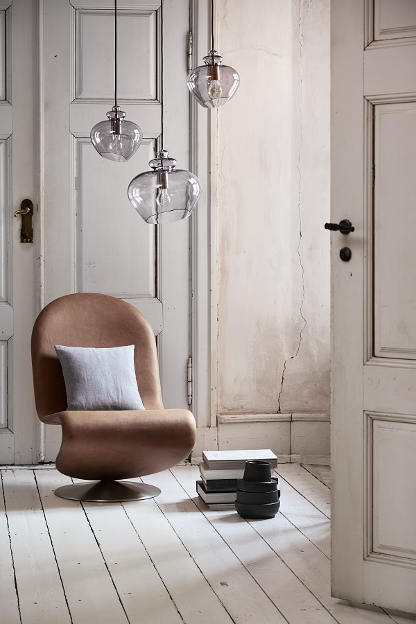 Лампа подвесная Grace, ø23 см, бронзовое стекло, бронзовый цоколь Frandsen 117219705001 - Вид №3