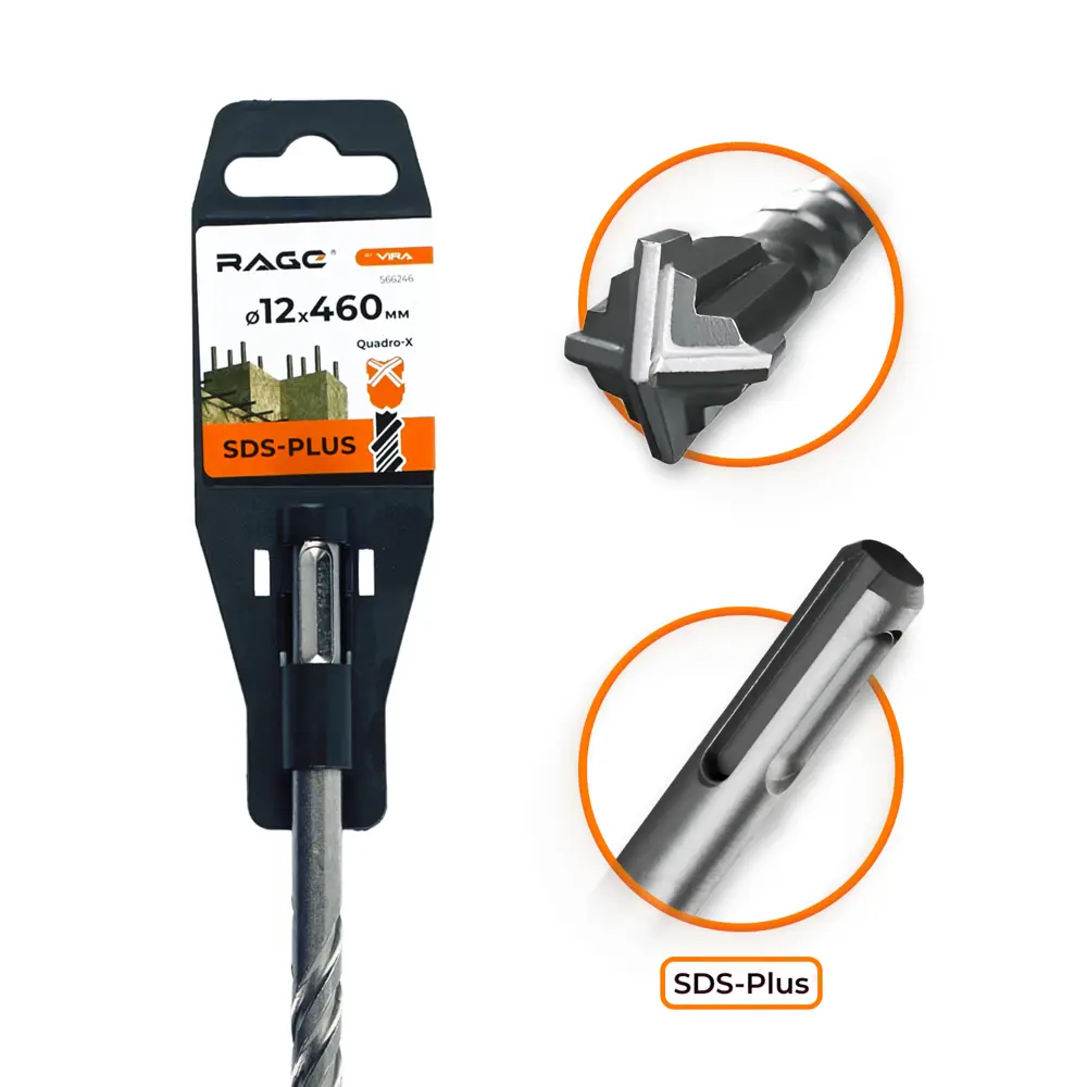 Бур SDS-plus RAGE для бетона и камня 12×460 мм 89383436 STLM-1463891 - Вид №1