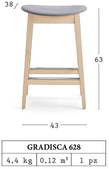 Billiani Табурет из бука и ткани Gradisca 628 - Вид №3